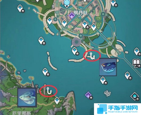 《原神》灰河渡手釣魚地點分布圖灰河渡手精煉材料釣魚點位攻略9
