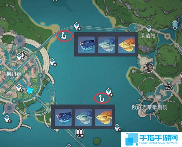 《原神》灰河渡手釣魚地點分布圖灰河渡手精煉材料釣魚點位攻略6