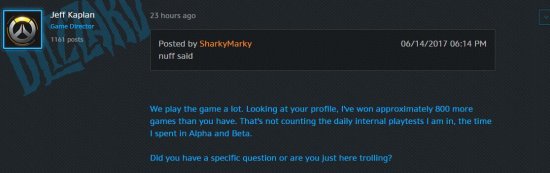 玩家質疑《守望先鋒》設計師沒玩過游戲 總監強勢回復